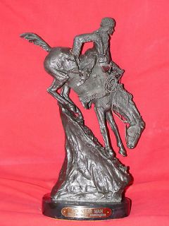 Bronze 12 Sculpture ROCKY MOUNTAIN TRAPPER HUNTER HORSE By Frederic 