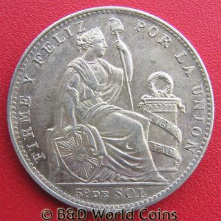   FG R 1/5 SOL SILVER XF DETAILS NICELY TONED 23mm COLLECTABLE COIN