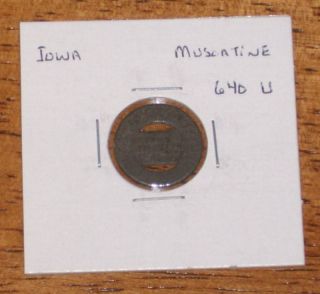 muscatine iowa ia bus line transit token coin fare old