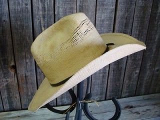 Vintage Western Cactus Cowboy Straw Hat Well Worn Decor Costume Size 