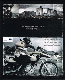 2001 BMW F 650 GS Motorcycle Happy Tardy Worker Vintage Print Ad