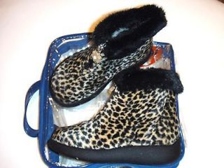 Gymboree Glamour Kitty 2003 vintage faux fur leopard boots NWT sz 9 