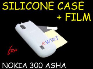   Soft Back Cover Case +Screen Protector for Nokia Asha 300 DQSF281