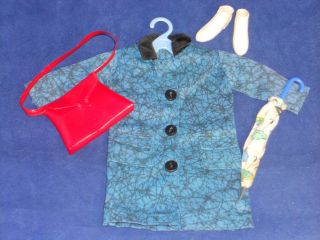   Ideal Tammy Puddle Jumper #9111 6 Outfit Coat, Umbrella, Bag, Boots
