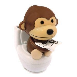 solar power motion toy monkey on toilet pink time left