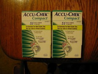 Newly listed 102 ACCU CHEK COMPACT GLUCOSE TEST STRIPS 11/2013