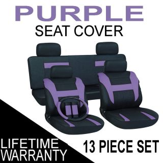   Black Auto Car Seat Cover FREE Steering Wheel Belt Pad Head Rest