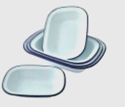 Falcon Enamel Dish Pudding Basin Plate BakePan Easy To Clean & Hard 
