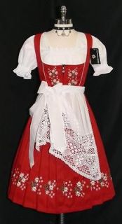   RED German Trachten Party Waitress OKTOBERFEST DIRNDL Dress 36 6 S