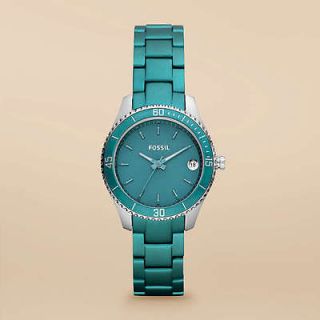 Fossil Womens Stella Mini Aluminum and Stainless Steel Watch – Teal 