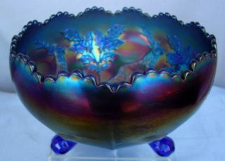 minty c1911 fe nton carnival glass elec blu e stag