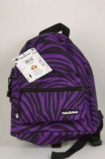 yak pak zebra girls school backpack purple black new