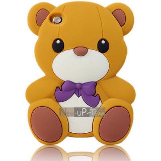 3D Cute Teddy Bear Soft Rubber Case Cover Skin For Apple Ipod Touch 4 