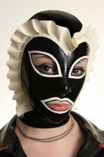 Latex Sissy Maid Hood rubber mask 5 pannel form fitting many sizes