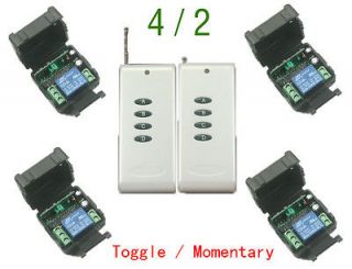 4CH Wireless Remote control & Fixed code 1CH Receiver Momentary/Toggle 