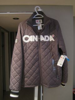 CANADA OLYMPIC QUILTED JACKET COAT  Guaranteed Authentic  Foil stamp 