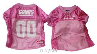 New York GIANTS PINK MESH Pet Dog JERSEY with NFL PATCH XS S M L