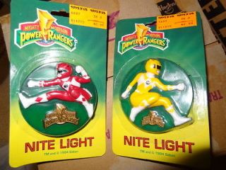 Original Power Rangers Mighty Morphin Night Nite Light, Yellow, Red 