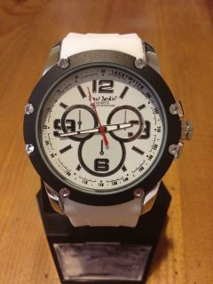 BRAND NEW Paul Jardin Mens White Silicone Band Sports Watch