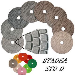 STADEA Diamond Polishing Pads 4 Wet/Dry Set For Concrete Variable 