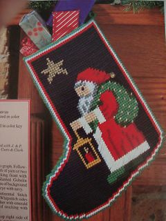 father christmas stocking pl astic canvas pattern 