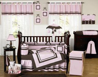 Newly listed MODERN PINK AND BROWN BABY BEDDING CRIB SET FOR NEWBORN 
