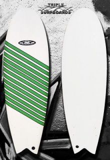 Triple X Super Sport Soft Top 5 10 Fishboard Surfboard/Gree​n/White