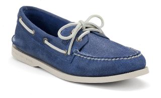 Mens Sperry Authentic Original 2 Eye Salt Stained Boat Shoe, Blue