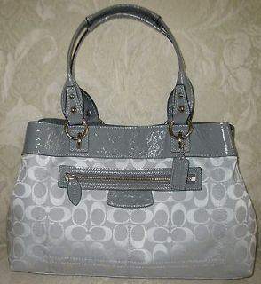 pristine coach lg grey penelope shopper handbag 15533 l k