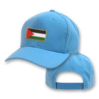 PALESTINE PALESTINIAN SKY BLUE FLAG COUNTRY EMBROIDERY EMBROIDED CAP 