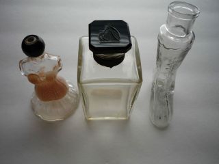 vintage lot of 3 commercial perfume bottles lanvin figural boot
