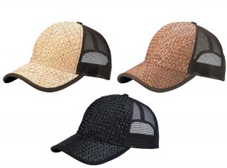 NEW 6 PANEL CLASSIC STRAW TRUCKER HAT CAP MANY COLORS AVAILABLE
