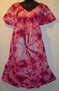 NWT Pink Tie Dye SMOCK Style Embroider Comfy Dress 1 SIZE L XL 1X 2X 