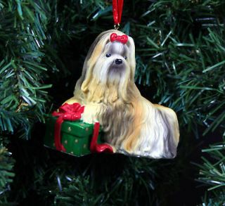 lhasa apso dog puppy xmas ornament pet holiday gift new