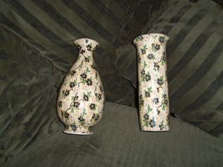 pair of ducal crownware vases  25 00