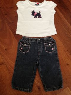 Tommy Hilfiger jeans baby girl 3 6 months old with matching shirt 6 12 