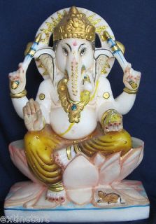   Marble Hindu God Ganesh Statue Peace Prosperity Growth Religious ECL