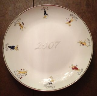 NWT NEW RETIRED Pottery Barn Reindeer 2007 Anniversary Cookie Plate 