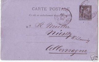 france republique francaise postal stationery 1889 from australia time 