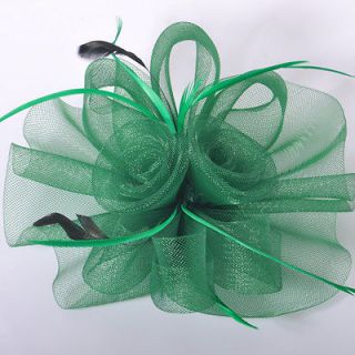 lady fascinator feather mesh hair clip accessory handmade wedding 