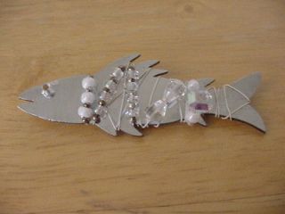 Retired Liztech 1986 Mirror SHARK Fish Pin Brooch