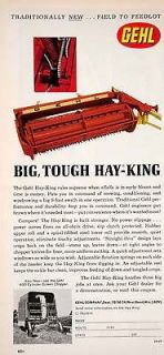 1969 Ad Gehl Hay King Alfalfa Farming Agriculture Equipment Machinery 