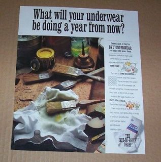  page   BVD mens briefs   old underwear paint brush rags PRINT ADVERT