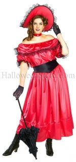 red southern belle plus size adult costume 