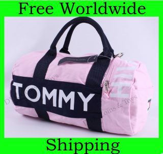 new tommy hilfiger mini duffle bag gym small logo pink