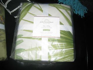 Pottery Barn Palm Frond Organic Full Queen duvet cover New