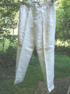 vintage 40s mens gabardine rayon trousers white pants time left