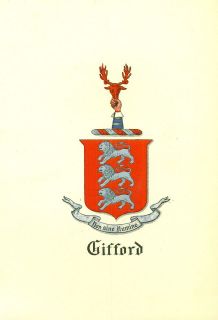 Great Coat of Arms Gifford Family Crest genealogy, would look great 