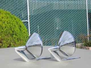   CHROME SIDE MIRRORS ALL METAL MATCHED SET OF 2 (Fits 1967 Bonneville