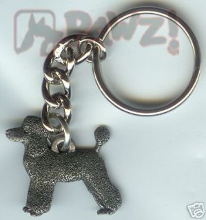 POODLE Puppy Cut Dog Fine Pewter Keychain Key Chain Ring NEW *